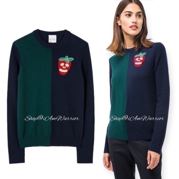 Paul Smith RARE strawberry beaded appliqué cashmere pullover *Shop@iamwarrior - Picture 2 of 9